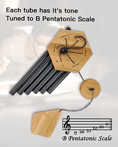 Wind Chimes 30 Inches Deep Tone Memorial Wind Chimes with Hook for Mother's Day/Housewarming/Christmas, Patio, Garden, Yard, Home Decor, Black - size: 30"BK