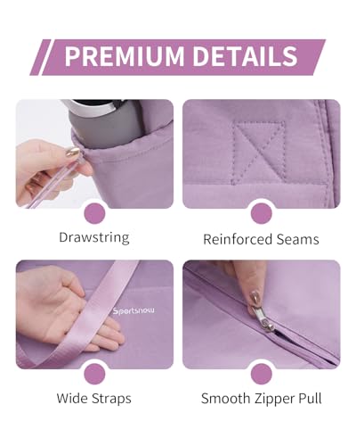 sportsnew Yoga Mat Bag Waterproof Tote Gym Bag Mat Carrier W/Wet Pocket - color: Lavender