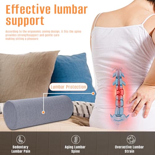 2 Pack Round Massage Table Bolster Pillow Pad, Bolster Pillow, Round Pillows, Suitable for Earthlite Massage Table (Grey, 7.8''x19.6'') - color: Grey, size: 7.8''x19.6''
