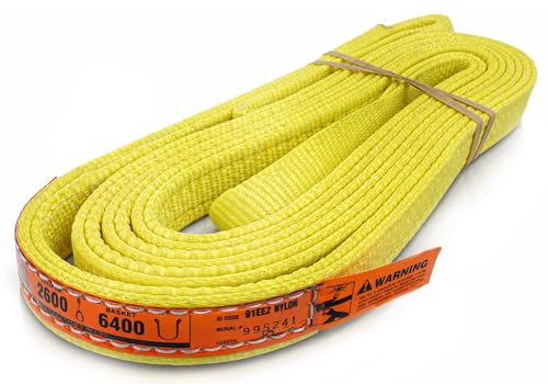 DD Sling 1 Inch x 10 Foot Nylon Lifting Sling – USA Made, 3,200 lb Vertical, 2,600 lb Choker, 6,400 lb Basket – 2-Ply Heavy Duty 900 Webbing, Type 4 Twisted Eye & Eye Rigging Sling, Safety Orange - size: 1 in x 10 ft