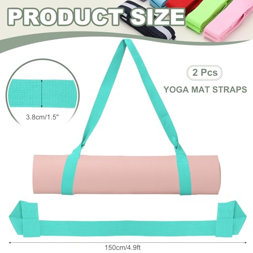 Yoga Mat Straps for Carrying, Adjustable Exercise Mat Sling Holder Multi Purpose Mats Carrier - color: Light Blue