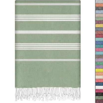 EPHESUS TOWELS Turkish Beach Towel - 38x70 inch Oversized - Sultan Design - Turkish Towel for Beach, Bath, Pool, Gym, Yoga - Prewashed, Lightweight, Quick Dry (Apple Green) - color: Apple Green