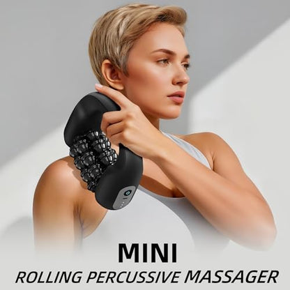 Electric Muscle Roller for Post-Workout Recovery, Deep Rolling Massager | For Legs, Calves, Back & Neck, Handheld Powered Rolling Tool, Rechargeable, 3 Speed Fitness Recovery