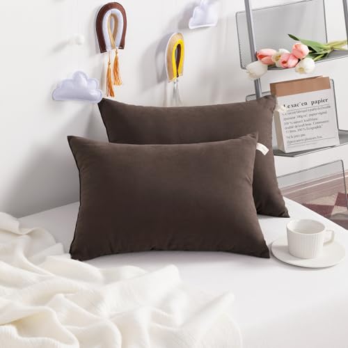 NTBAY Toddler Pillows, Set of 2, 13"x18", Dark Brown - color: Dark Brown, size: 13"x18"