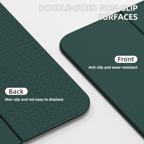 Yoga Mat Thick 10mm, Foldable Yoga Mat 75 x 26 x 0.4 Inches | Portable Workout Mat | Thick Cushioning Surface | Home Gym Exercise Mat | Pilates & Yoga Training - color: Dark green