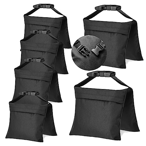 6 Packs Sandbags, Heavy Duty Sand Bags with 12 PE Bags, Sand Bags with Buckle Straps for Support Light Stand, C Stand, Light Stand with Caster, More 2/4/6/8/10/12/14 Packs Sandbag to Choose. - size: 6 PCS
