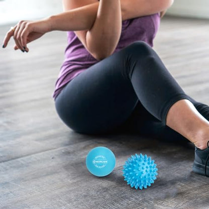 Massage Ball Set, Spiky Ball & Lacrosse Ball for Body Massage, Muscle Relief, Deep Tissue, Myofascial Release, Massager for Neck, Shoulder, Back, Foot or Muscle Tension (Blue) | Muscle Relief, Deep Tissue, Myofascial Release, Massager for Neck, Shoulder,