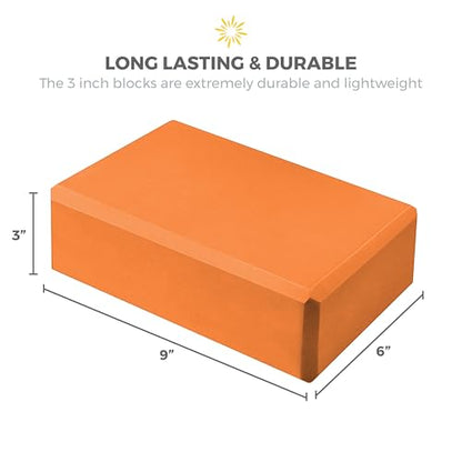 3in Yoga Blocks Bulk, 10 Pack, 3x6x9in - color: Orange