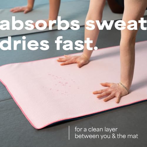 S&T INC. Aura Microfiber Yoga Mat Towel with Grip, 2 Pack, 24" x 72", Pink | Silicone Grip Backing, Soft and Absorbent, Quick-Dry for Gym, Pilates, and Hot Yoga, Compact for Gym Bag, Machine Washable - color: Pink 2pk