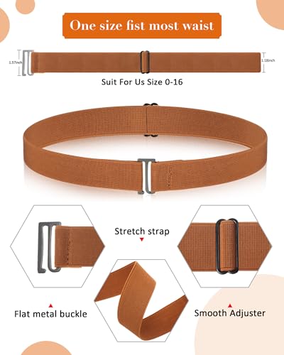 SATINIOR Invisible Stretch Belt Flat - color: Black, Brown, Beige, Red