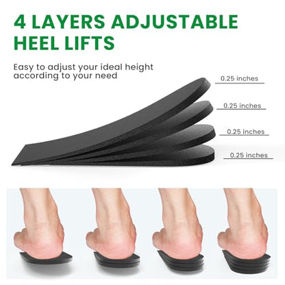 Adjustable Heel Lift Inserts- Bukihome Orthopedic Shoe Lifts,Black,1 Pair,M - color: Black, size: Medium (Pack of 2)