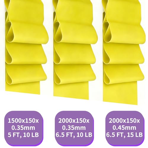 Resistance Bands Long Non-Latex Elastic Stretch Bands Work Out Band for Working Out Women or Men, Exercise Bands Set Yoga, Pilates, Gym, - color: Yellow-10/15lb, size: 5ft/6.5ft