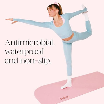 Bala Yoga Mat for Home Gym, Non-Slip Exercise Mat for Home Yoga - color: Blush, style: Deco Mat - 5mm