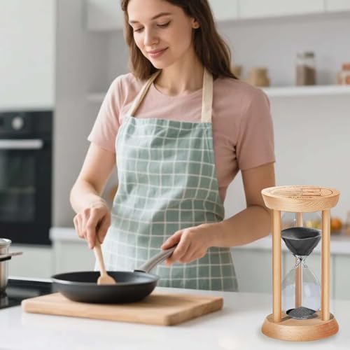 SuLiao Wooden Sand Timer 10 Minute Hourglass, Wood Blue Sand Clock, Small Watch 10 Min Timer, Hour Glass Sandglass for Home, Reloj De Arena, Office, Decorative, Game, Classroom
