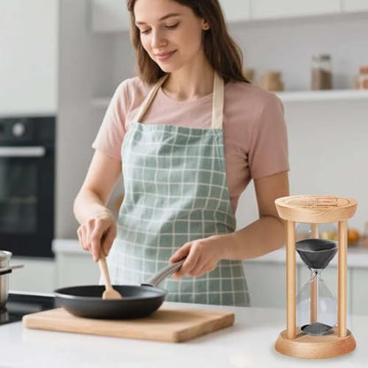 SuLiao Wooden Sand Timer 10 Minute Hourglass, Wood Blue Sand Clock, Small Watch 10 Min Timer, Hour Glass Sandglass for Home, Reloj De Arena, Office, Decorative, Game, Classroom