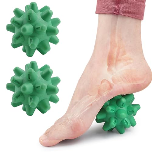 Spiky Massage Balls, Deep Tissue Massager for Myofascial Release, Green | Acupoint Physical Massage Balls, Massage Balls for Feet, Back, Hands, Muscle, 2 Pack - color: Green
