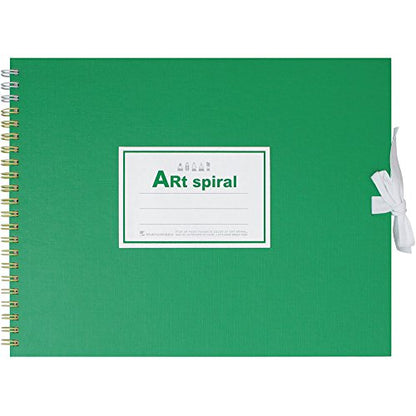 Maruman Art Spiral Sketch Book, F2, 7.76" x 10.24", 24 Sheets, Green | Drawing Pad With Acid-Free Art Paper & Twin-Wire Binding, Premium Drawing Paper Sketchbook, Sketch Pad Made in Japan - color: Green, size: F2 (7.76" x 10.24")