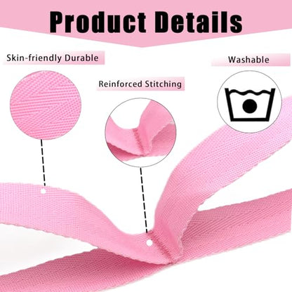 Stretching Strap Yoga Strap with Loops for Physical Therapy, Non-Elastic - color: Pink