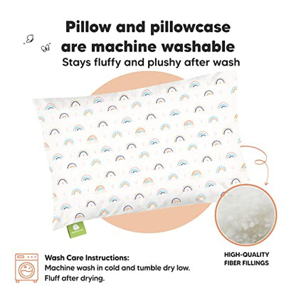Toddler Pillow with Pillowcase 13x18 My Little Dreamy Pillow(Jolly Rainbow) - color: Jolly Rainbow