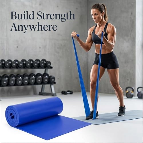 Resistance Band Portable Elastic Fitness Stretch Band for Yoga, Pilates, Home Strength Training and Athletic Tension Exercises - color: Blue