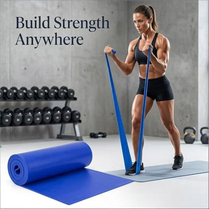 Resistance Band Portable Elastic Fitness Stretch Band for Yoga, Pilates, Home Strength Training and Athletic Tension Exercises - color: Blue