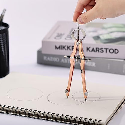 Mr. Pen- Professional Compass for Geometry, Extra Lead | Metal Compass Drawing Tool for Students, Drafting and Engineering, Technical Drawings, Circles and Geometry Projects - color: Rose Gold