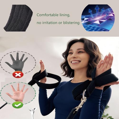 Pilates Double Loop Straps with Extra Padding, Adjustable D Ring Reformer Straps for Home Gym, Yoga Stretching, Core Strength Training