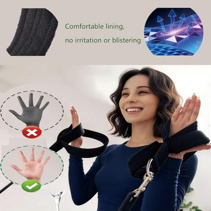 Pilates Double Loop Straps with Extra Padding, Adjustable D Ring Reformer Straps for Home Gym, Yoga Stretching, Core Strength Training