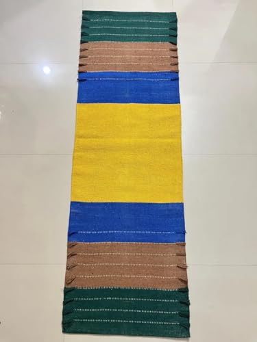 Payal Rugs Cotton Yoga Mat - Eco-Friendly Hand-Woven Rug - Non Slip & Thick (24”x72”x5mm) for Yoga Everyday Fitness at Home - Comfortable Extra-Long - color: Multi 05