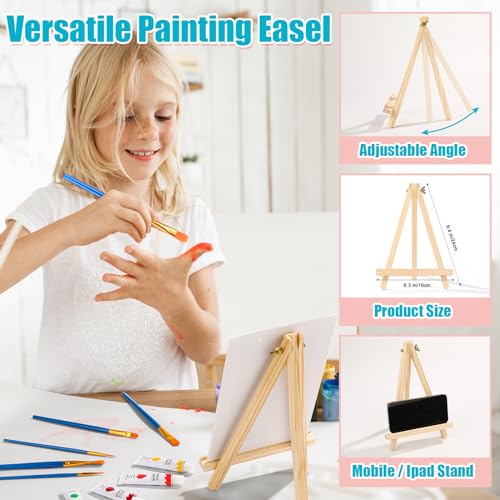 ESRICH 26 PCS Acrylic Paint Set with 12 Colors Acrylic Paints | 10 Paint Brushes, 2 Canvas, 1 Wood Easel, 1 Plate, Painting Supplies Kits for Kids, Adults, Artists and Beginners - color: 12 Color