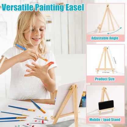 ESRICH 26 PCS Acrylic Paint Set with 12 Colors Acrylic Paints | 10 Paint Brushes, 2 Canvas, 1 Wood Easel, 1 Plate, Painting Supplies Kits for Kids, Adults, Artists and Beginners - color: 12 Color