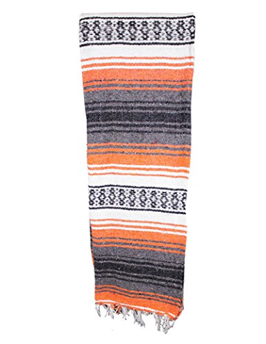 Canyon Creek Authentic Mexican Yoga Falsa Blanket (Orange) - color: Orange