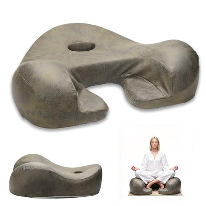 Meditation Cushion, 23-Inch Memory Foam Seat for Floor Sitting - color: Green