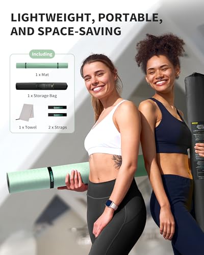 CAMBIVO 72''x48'' Large Yoga Mat, Extra Thick TPE Workout Mat - color: MINT GREEN, size: 6mm