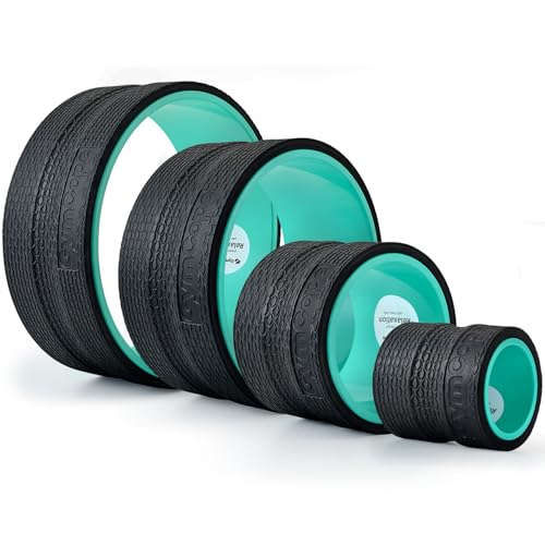GymCope Back Roller Wheel, Spine-Safe Groove for Deep Stretch, 530 lbs | 1/2in sweat-resistant foam over ABS core, 4 sizes 4 to 12in plus 4-pack with 13in, yoga pilates home gym recovery, pvc free - color: Mint Green, size: 4"+6"+10"+13"
