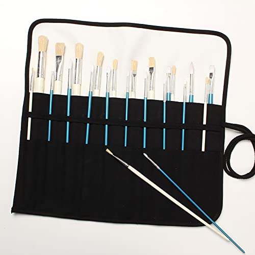 Funny live Paint Brush Holder Art Supplies, Artist Brush Holder & Storage Organizer Roll-Up Case Bag, Protect Acrylic Oil Watercolor Paintbrushes (Starry Night 20 Slot Pockets) - color: Starry Night 20 Slot Pockets