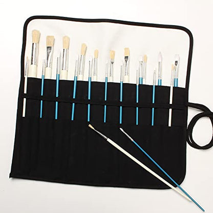 Funny live Paint Brush Holder Art Supplies, Artist Brush Holder & Storage Organizer Roll-Up Case Bag, Protect Acrylic Oil Watercolor Paintbrushes (Starry Night 20 Slot Pockets) - color: Starry Night 20 Slot Pockets