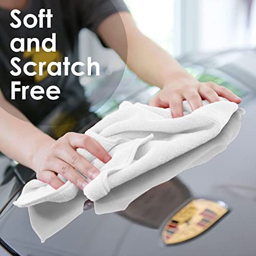 Avalon Towels Microfiber Cleaning Cloths (Value Pack of 48) - Size 16 x 16 Inches, Highly Absorbent Cleaning Rags, Lint Free, Reusable and Washable, Microfiber Towels for Cars - color: White, size: Pack of 48 - 16x16 Inches