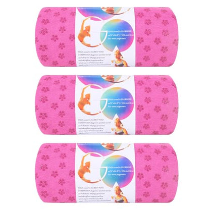 3 Pack Hot Yoga Towels, Hot Pink, 24 x 72 Inches - color: Hot Pink