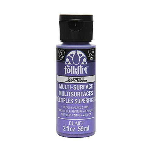FolkArt Multi-Surface Metallic Paint in Assorted Colors (2 oz), Metallic Tanzanite - color: Metallic Tanzanite, size: 2 Fl Oz (Pack of 1)