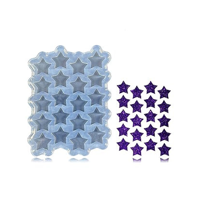 Angel Wings Mini Stars Shape Earrings Mold for UV Resin Epoxy Resin Mold for DIY Earrings, Ear Studs, Pendant, Jewelry Making Crafts, Chocolate Cake Mold Silicone Molds - color: Mini Stars