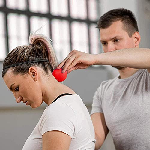 WOVTE Massage Lacrosse Ball for Sore Muscles, Shoulders, Neck, Back, Foot, Body, Deep Tissue, Trigger Point, Muscle Knots, Yoga and Myofascial Release (Red) - color: Red