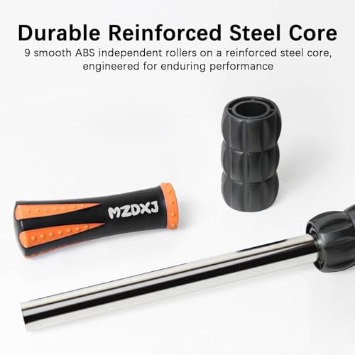 Muscle Roller Massage Roller Stick- Deep Tissue Fascia Blaster for Myofascial Pain Relief, Lymphatic Drainage & Body Sculpting, Handheld Physical Therapy & Recovery Tool (Orange Black) - color: Orange Black