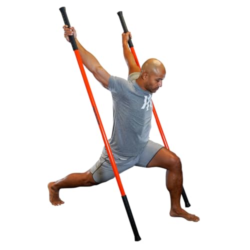 Stick Mobility 3 Stick Training Bundle | Mobility Stick to Improve Flexibility, Mobility, and Strength with Active Stretching for Golf, Running, Fitness, Pickleball, and More - color: Orange