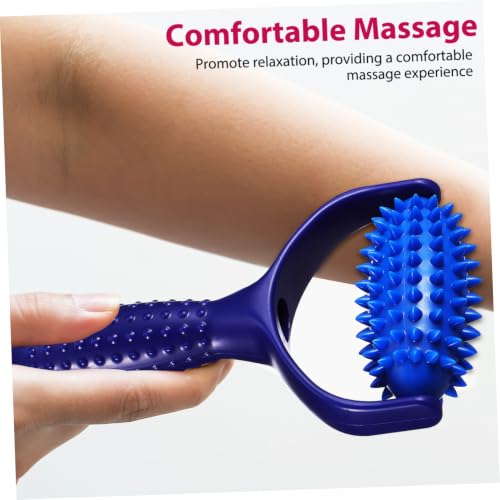 ABOOFAN Handheld Neck Roller Massager Tool for Muscle Relief and Tension Reduction, Blue Abs PVC Material, Comfortable Design for Sedentary Individuals and Yoga Enthusiasts, Leg Massage