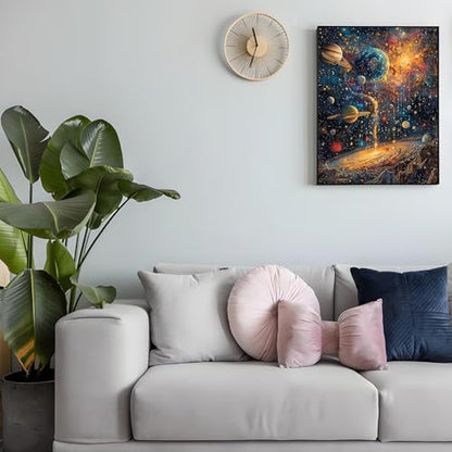 Shouruihua Diamond Painting Kits for Adults, Planets Diamond Art Kits | Space, Universe, Gem Art, Diamond Dotz Kits, Diamond Dots, Wall Art, Adult Crafts, Full Round Drill Diamond, 11.8x15.7 in - color: Planets