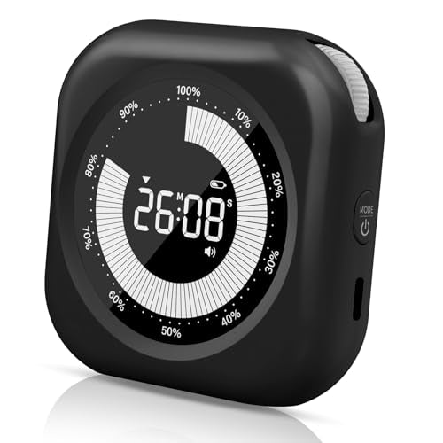 PERSUPER Visual Timer for Kids, Rechargeable 10-Hour Count Up/Down Timer | with 3 Brightness Display, 3 Volume Levels and Magnetic, Homeschool Study Tool, Large Digital Timers for Kitchen, Classroom - color: Black-1
