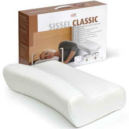SISSEL Classic Neck Pillow Size L | Unique Incline for Disc & Vertebrae Relief | 5-Year Shape Stability Guarantee | Includes Washable Velour Cover | Dimensions: Approx. 47 x 33 x 14 cm - size: Large