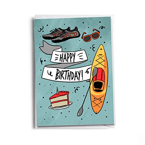 Happy Birthday Adventure Lover | Kayak and Lake Lover Card | Water and Lake Life Card - style: Lake | Kayak