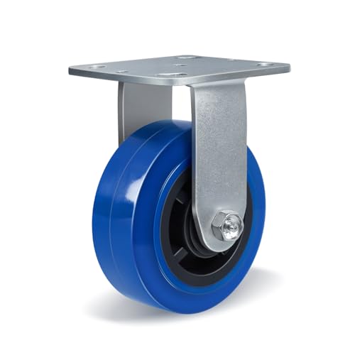 5'' X 2'' Caster, Heavy Duty Caster Wheel, Polyurethane on Polyolefin Core with Roller Bearing, Load 800lbs per Industrial Casters (1 Rigid) - style: 1 Rigid